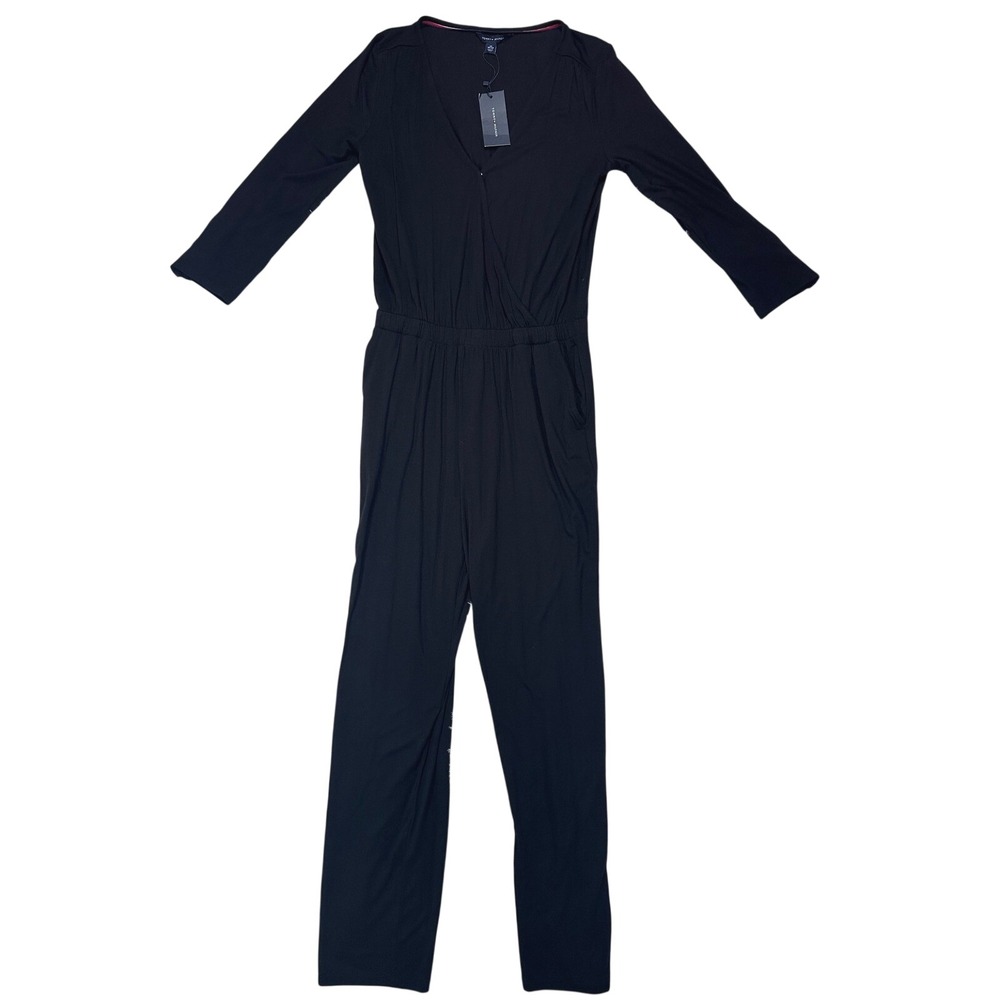 Tommy Hilfiger Jumpsuit Black 3/4 sleeve Career‎ Casual Womens size XS